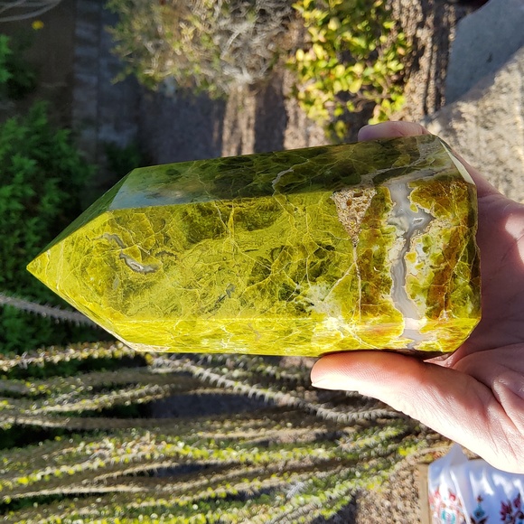 Chunky, Vibrant African Green Opal Obelisk - Picture 6 of 17